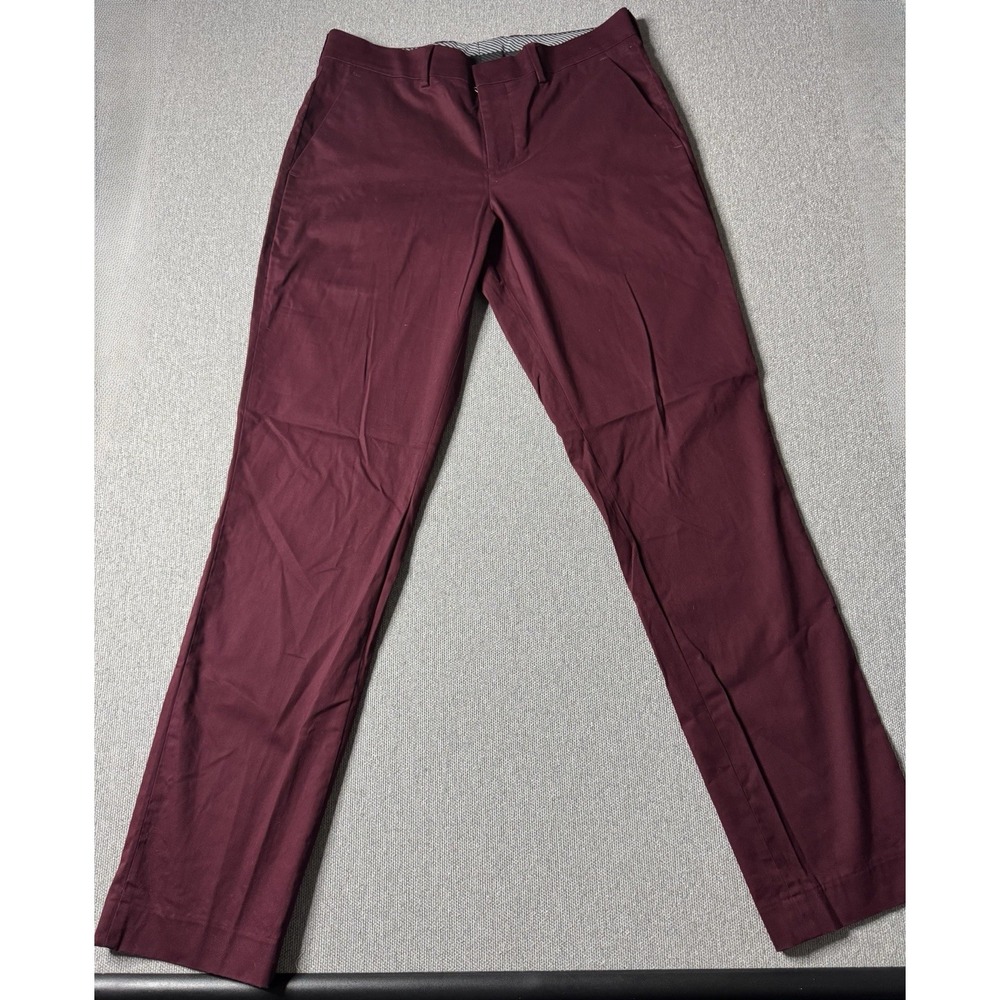 Express Photographer Men 29/32 Burgundy Red Slim Fit Cotton Stretch Chino Pants